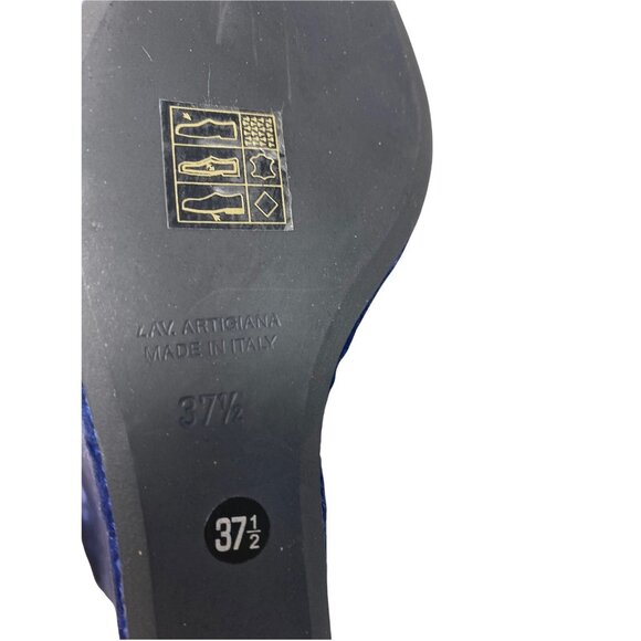 Theyskens Theory Blue Velvet Platform Heels Pumps Wedge Size US 7 NWOB Party - Picture 7 of 9